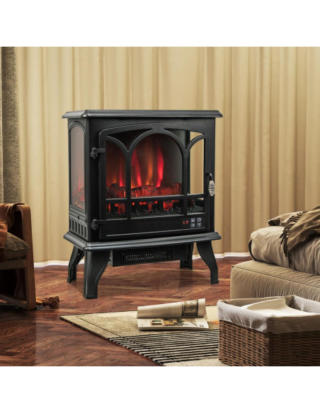 Calefactor de Chimenea Eléctrica ORALNER 1400W 23" Negro