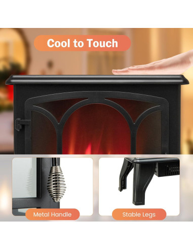Calefactor de Chimenea Eléctrica ORALNER 1400W 23" Negro