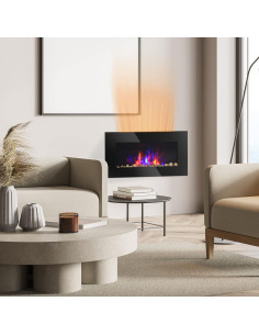 Chimenea Eléctrica Kaimei 72.39 cm 1500W Montada en Pared 2