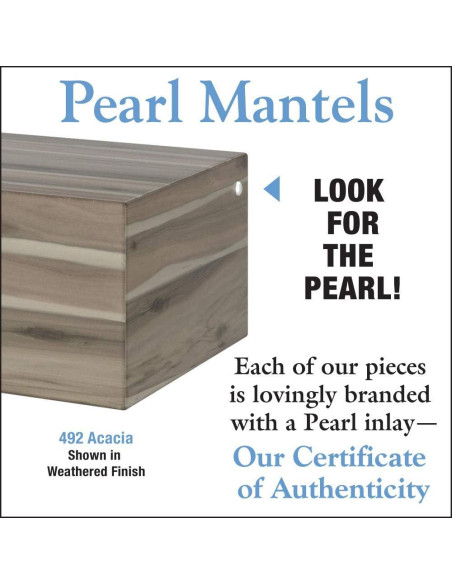 Estante de chimenea Pearl Mantels 492-48, 121,92 cm, Acacia