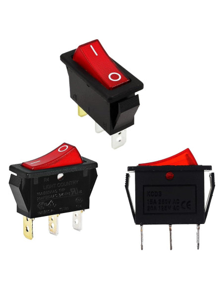 Interruptor de Palanca Iluminado TALSWIF 120927-24 3 Piezas Interruptor de Palanca Iluminado TALSWIF 120927-24 3 Piezas