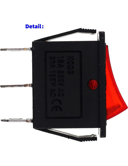 Interruptor de Palanca Iluminado TALSWIF 120927-24 3 Piezas Interruptor de Palanca Iluminado TALSWIF 120927-24 3 Piezas