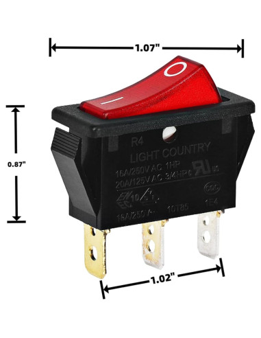 Interruptor de Palanca Iluminado TALSWIF 120927-24 3 Piezas