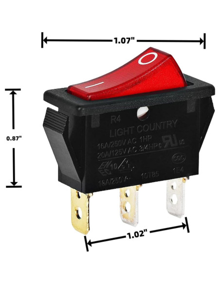 Interruptor de Palanca Iluminado TALSWIF 120927-24 3 Piezas Interruptor de Palanca Iluminado TALSWIF 120927-24 3 Piezas