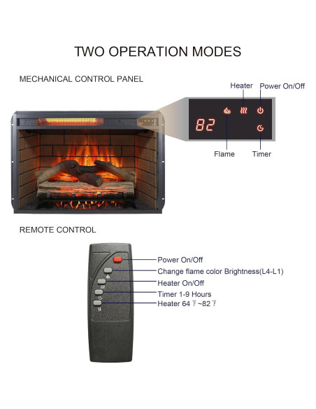 Centro de entretenimiento chimenea eléctrica 152 cm Genérico Roble oscuro