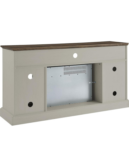 Centro de Entretenimiento con Chimenea Eléctrica 152 cm Genérico Blanco