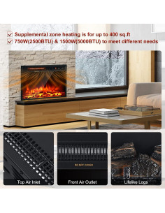 Chimenea Eléctrica Augest 50,8 cm con Control Remoto 2