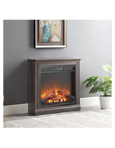 Chimenea Eléctrica YIMUSTUK 18'' Negra Calentador 1400W