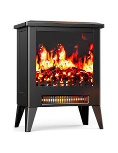 Chimenea Eléctrica Silonn SLELF01B-18-02 5300 BTU Negra