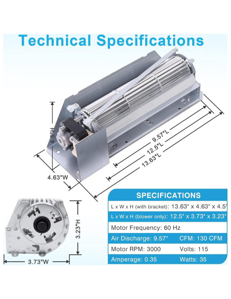 Kit Ventilador Chimenea Gas Hipoilk FBK100 130 CFM