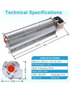 Ventilador de Chimenea Hipoilk GA3700 160 CFM 3000 RPM 2