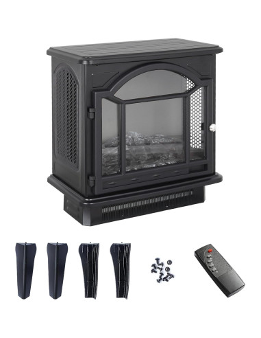 Estufa Eléctrica GOAWGO 1500W con Control Remoto 3D Negra