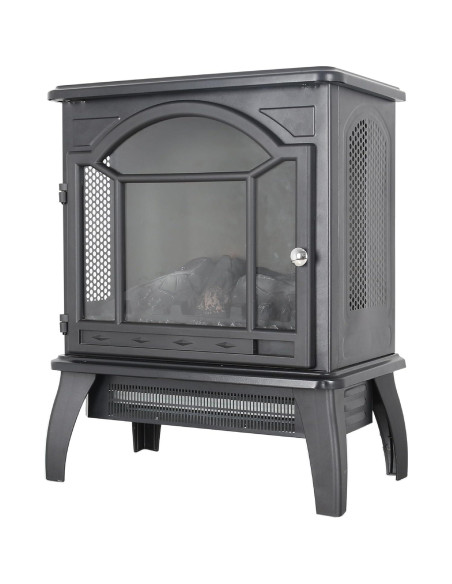 Estufa Eléctrica GOAWGO 1500W con Control Remoto 3D Negra Estufa Eléctrica GOAWGO 1500W con Control Remoto 3D Negra