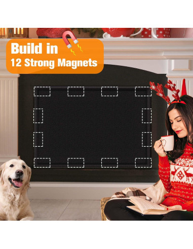 Cubierta Magnética CADARA 90x90 cm para Chimenea Ajustable