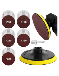 Pad de Respaldo Pomsare 5" con 50 Discos de Lijado 80-600