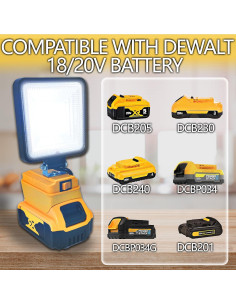 Luz de trabajo LED inalámbrica Dewalt 30W 3000LM USB 2
