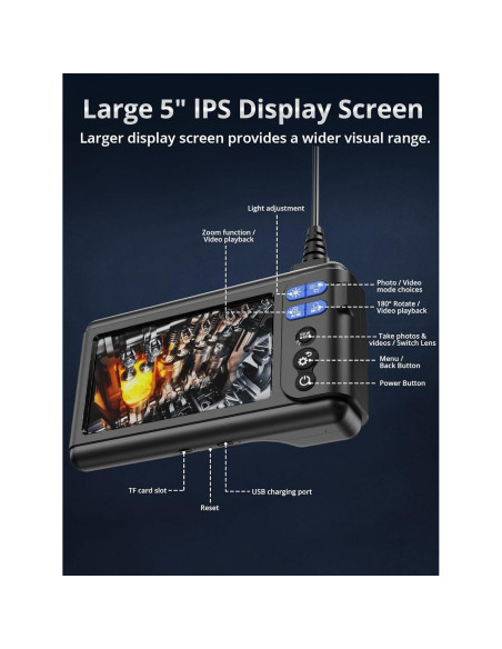 Cámara Endoscópica Acoath 3m Doble Lente 1080P IP67