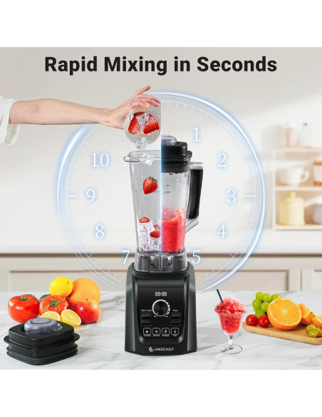 Licuadora AMZCHEF 1800W 68 oz con Velocidad Variable y 5 Funciones