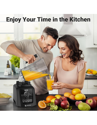 Licuadora AMZCHEF 1800W 68 oz con Velocidad Variable y 5 Funciones