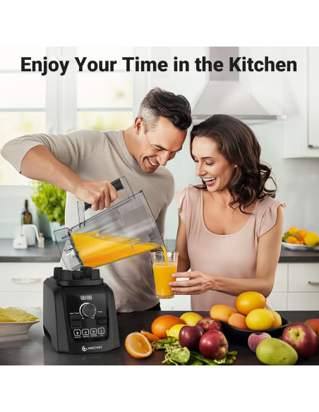 Licuadora AMZCHEF 1800W 68 oz con Velocidad Variable y 5 Funciones