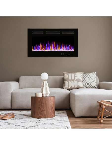 Chimenea Eléctrica Montada en Pared BETELNUT 76.2 cm 750/1500W