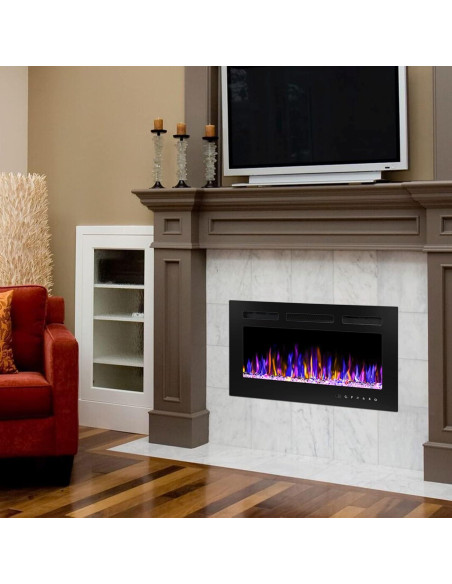 Chimenea Eléctrica Montada en Pared BETELNUT 76.2 cm 750/1500W