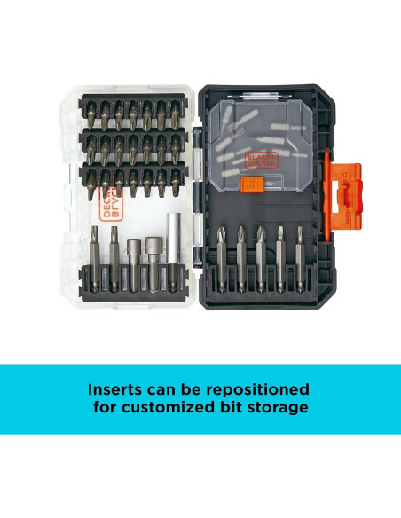 Juego de Puntas de Destornillador 40 Piezas BLACK+DECKER