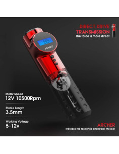 Máquina de Tatuaje Inalámbrica MAST Archer 3.5mm Negro 2