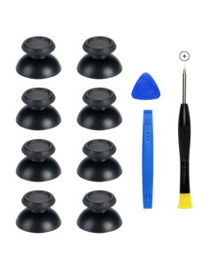 Paquete de 8 Palancas de Reemplazo Negras para Controlador PS5