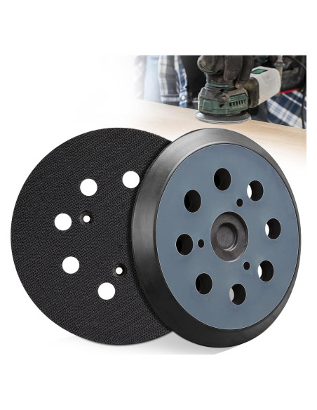 Almohadilla de Lijado 5" POTUINOM 8 Agujeros Gancho y Bucle