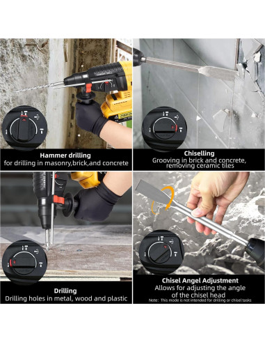 Martillo Perforador Inalámbrico Funnywhale K5 20V 4 Funciones