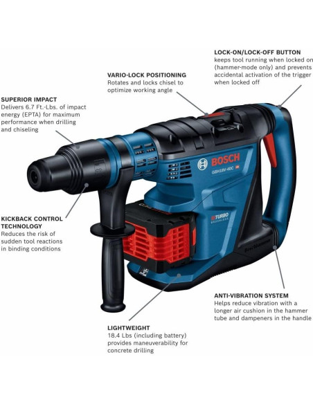 Martillo Rotativo Bosch GBH18V-40CK27 18V SDS-max 1-5/8"