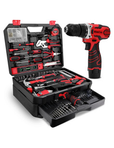 Kit de herramientas KingTool 276 piezas con taladro 12V