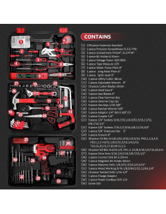 Kit de herramientas KingTool 276 piezas con taladro 12V 2