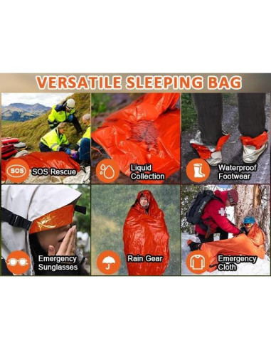 Saco de Dormir de Emergencia DIBBATU 210x89 cm Impermeable