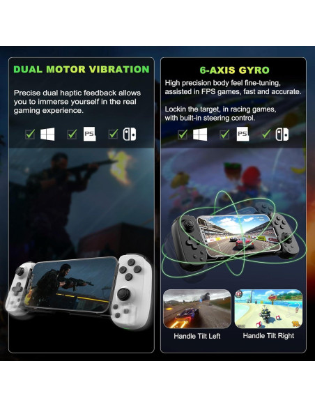 Controlador Inalámbrico Koiiko para iPhone/Android/PC/Switch