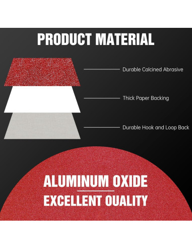 120 Discos de Lijado 5" Pukamam Grano 40 8 Agujeros