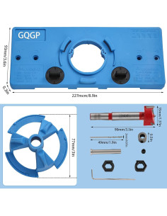 Plantilla de Bisagra Oculta GQGP 35mm con Broca y Accesorios 2