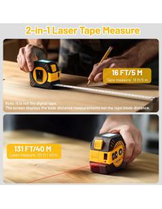 Cinta Métrica Láser 2 en 1 SAVSEC SV-T40 40m y 5m 2