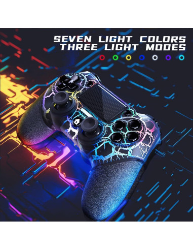 Controlador Inalámbrico AceGamer para PS4 con Luz RGB y Turbo