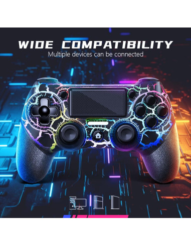 Controlador Inalámbrico AceGamer para PS4 con Luz RGB y Turbo