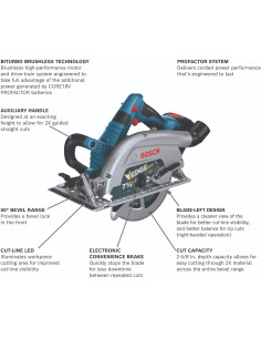 Sierra Circular Bosch GKS18V-26L 18V 7-1/4" con Batería 8 Ah 2