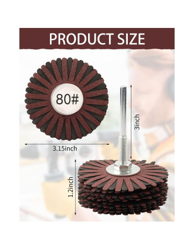 Ruedas de Aletas Abrasivas Rocaris 80 Granos 80 mm - 2 Pcs