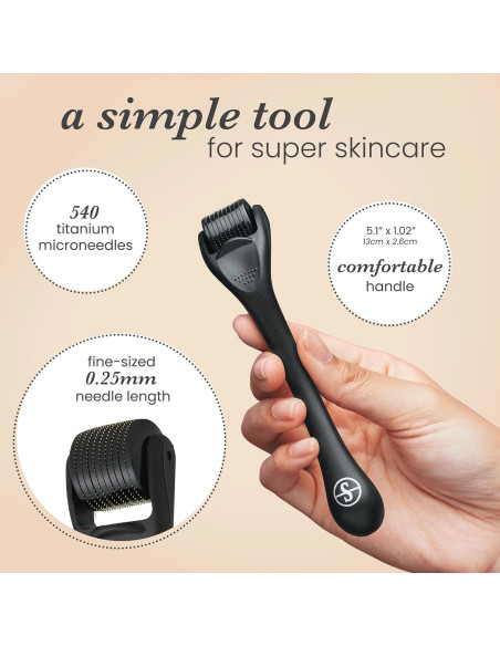 Rodillo Derma Sdara Negro Microneedling con Estuche Gratis