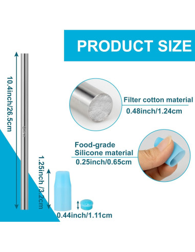 Filtro de Agua GLEFLE Reutilizable de Acero Inoxidable 26.4 cm