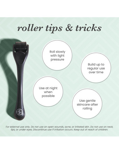 Rodillo Derma Sdara Negro Microneedling con Estuche Gratis