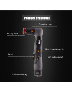 Pulidor Mini Inalámbrico SPTA 12V con Accesorios para Automóviles 2