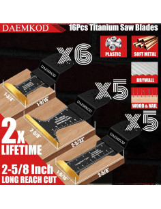 Hojas de sierra oscilante de titanio DAEMKOD - 16 piezas 2