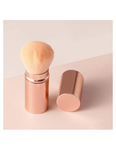 Brocha Kabuki Retráctil RN BEAUTY Oro Rosa - Cosmética Profesional
