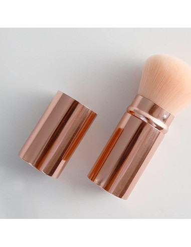 Brocha Kabuki Retráctil RN BEAUTY Oro Rosa - Cosmética Profesional
